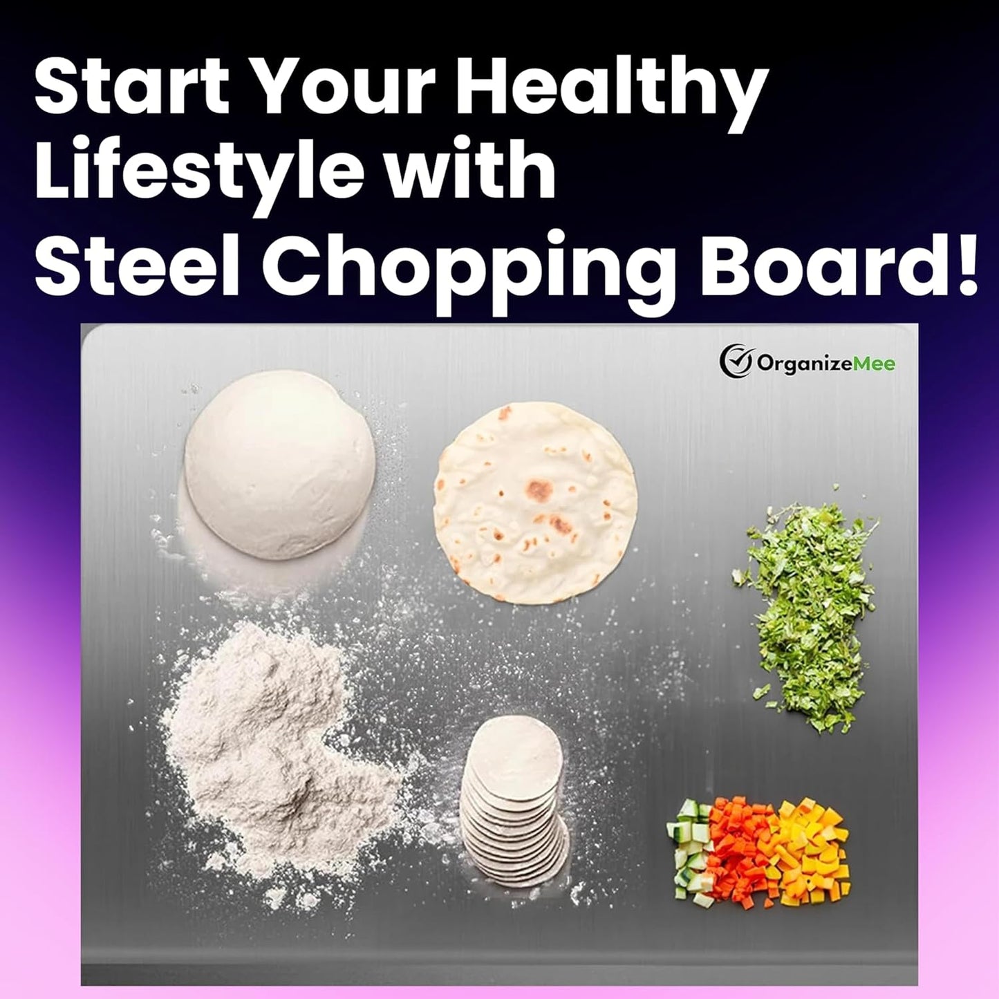 Stainless Steel Kitchen Chopping Board | 41 cm*31 cm Big size | Kitchen special